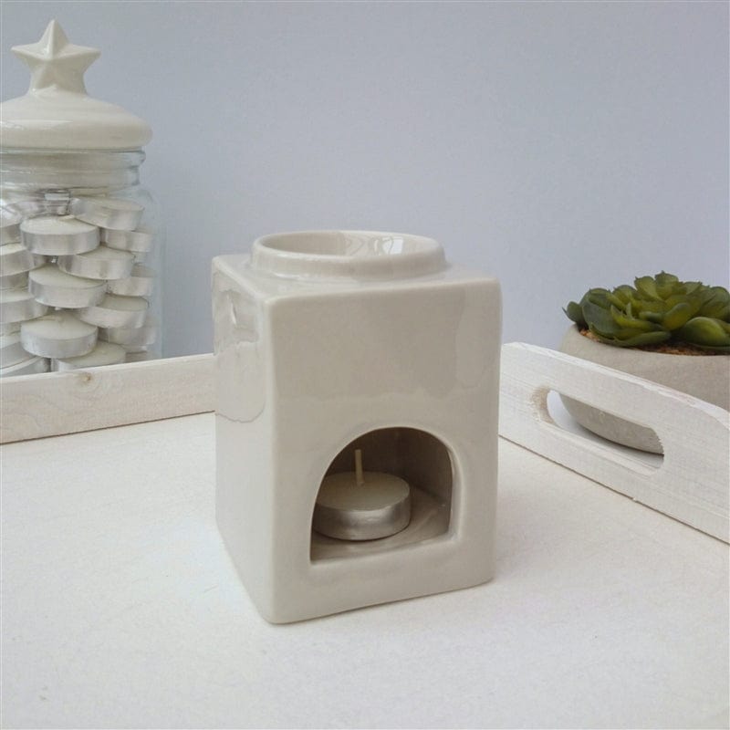 Stackable Square Ceramic Wax Melt Burner Grey OB70117G eScential