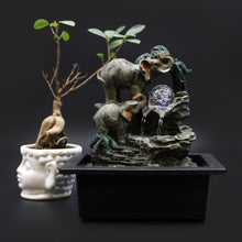 Load image into Gallery viewer, Tabletop Water Feature - Elephant Family with Light WATERF07 Harbourside Gifts
