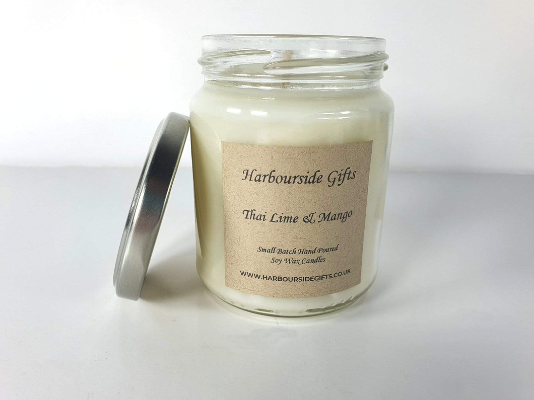 Thai Lime & Mango Scent Hand Poured Soy Wax Candle 215g TLMCAN215 Harbourside Gifts