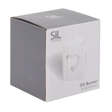 Load image into Gallery viewer, White Heart Cut Out Wax Melt and Oil Burner 10cm Harbourside Gifts

