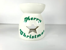 Load image into Gallery viewer, White Star Cut Out Oil Burner with Merry Christmas GA25331 Unbranded
