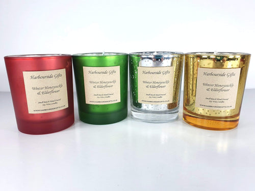 Winter Honeysuckle & Elderflower Scent Christmas Collection Soy Wax Candle 230g WHECAN1 Harbourside Gifts