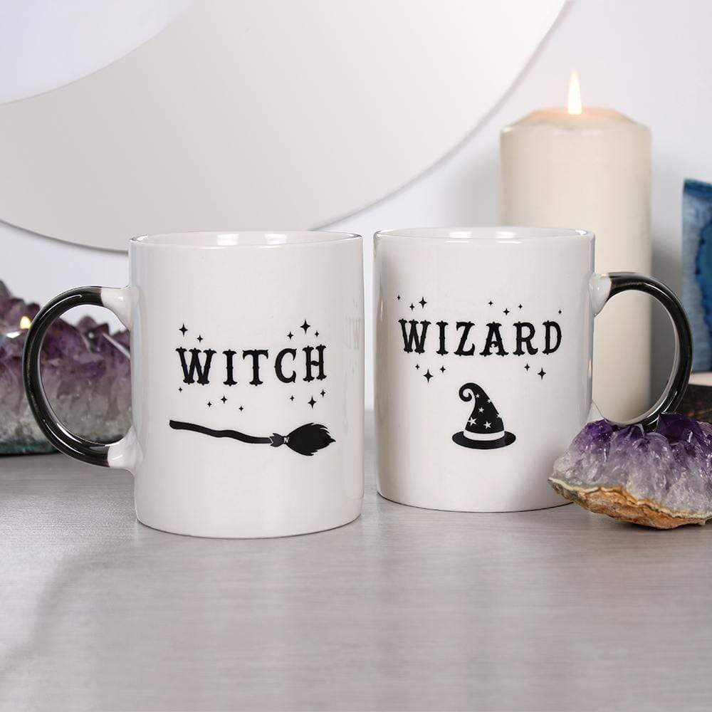 Witch and Wizard Bone China Mug Set in Box FI07138 Unbranded