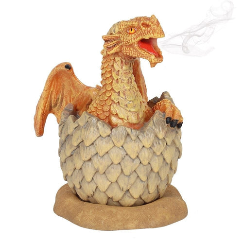 Yellow Hatching Dragon Incense Cone Burner AD_15238 Unbranded